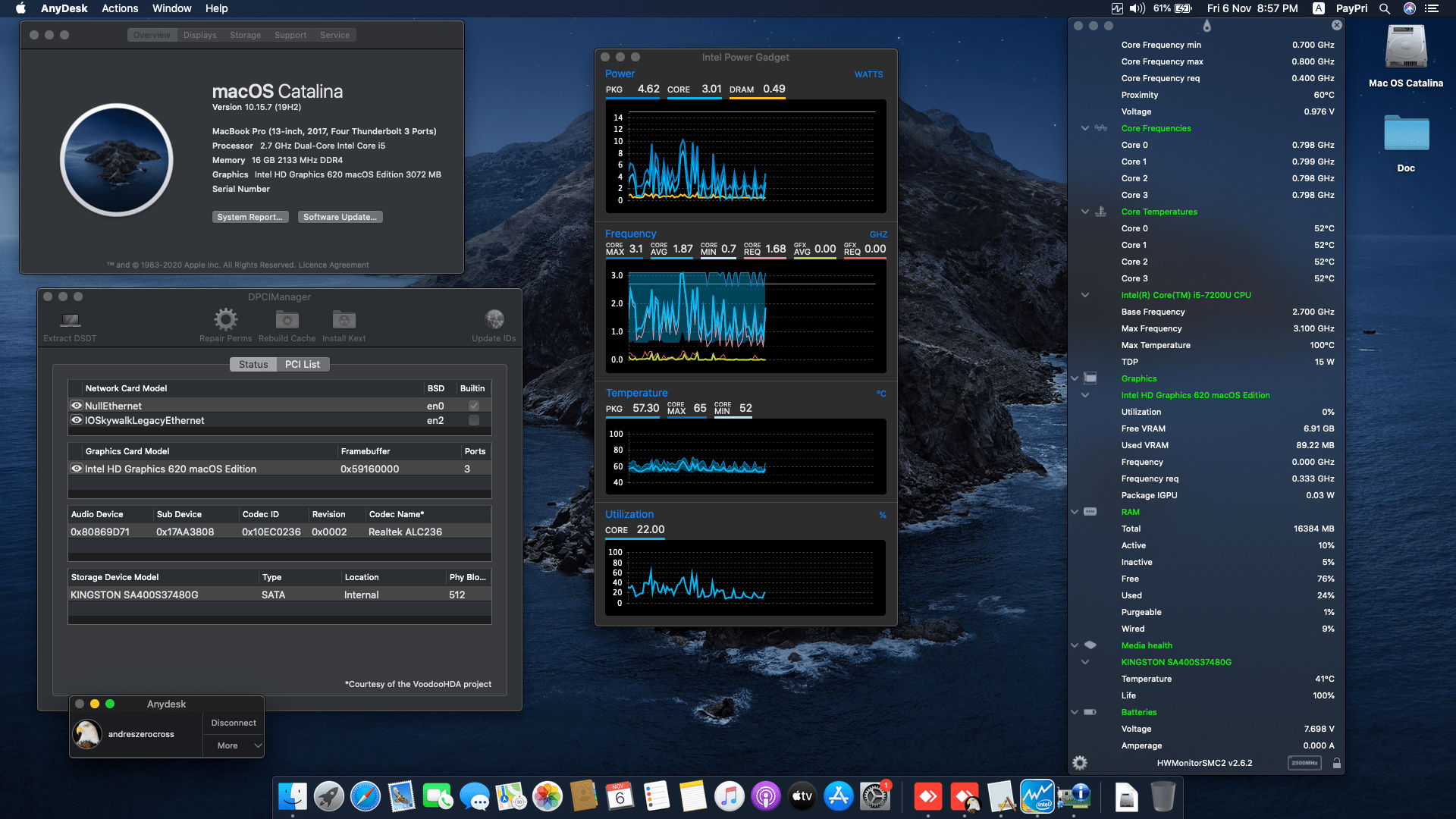Success Hackintosh macOS Catalina 10.15.7 Build 19H2 in Lenovo Ideapad 320S-14IKB